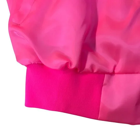 Vintage West Ark Pink Satin Bomber Jacket Women's XL Made in USA Used - Picture 14 of 16